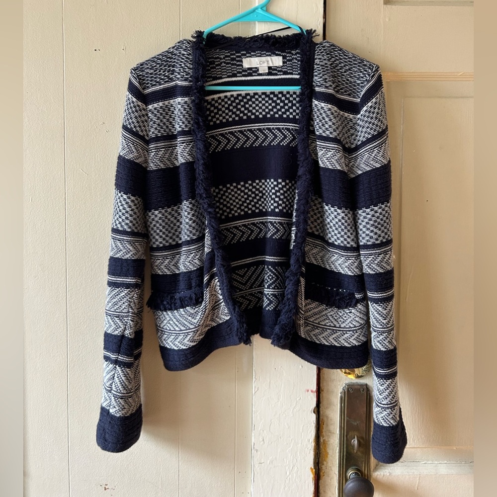 LOFT striped cardigan